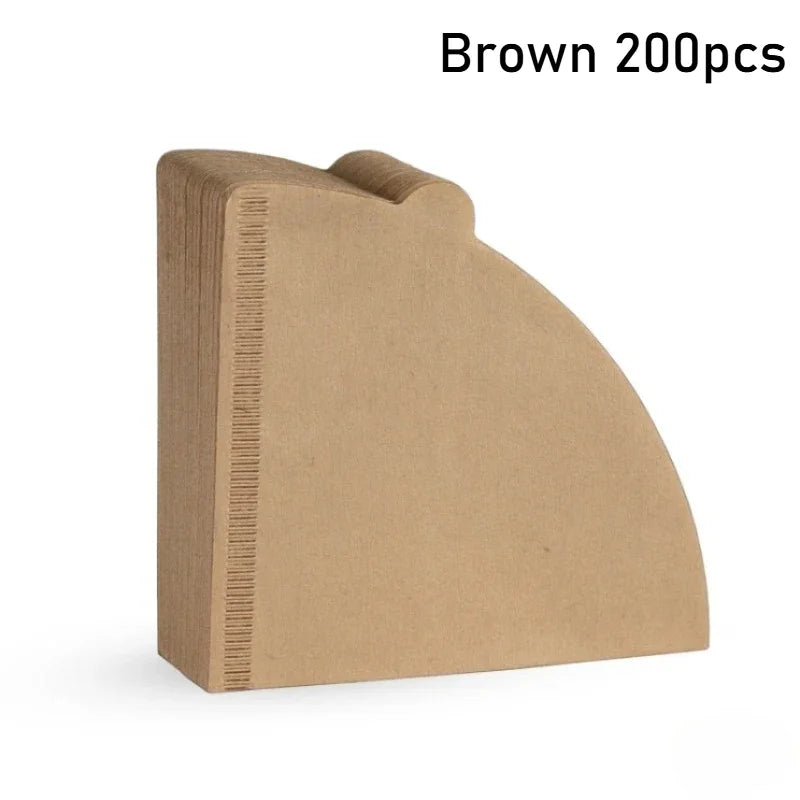 V-Shape Coffee Filter Paper for Barista - Premium Drip & Espresso Filters (50/100/200Pcs) - Natural Unbleached, Fast Drainage
