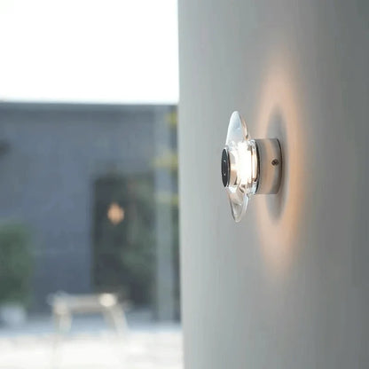 Modern Round Crystal Bedside Lamp Bedroom Living Room Italian LED Sconce Minimalist Art Circular Corridor Mirror Wall Lights