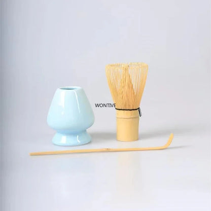 3pcs/set Matcha Set Bamboo Whisk Teaspoon Ceramic Bowl Tranditional Tea Sets Home Tea-making Tools Accessories Birthday Gifts