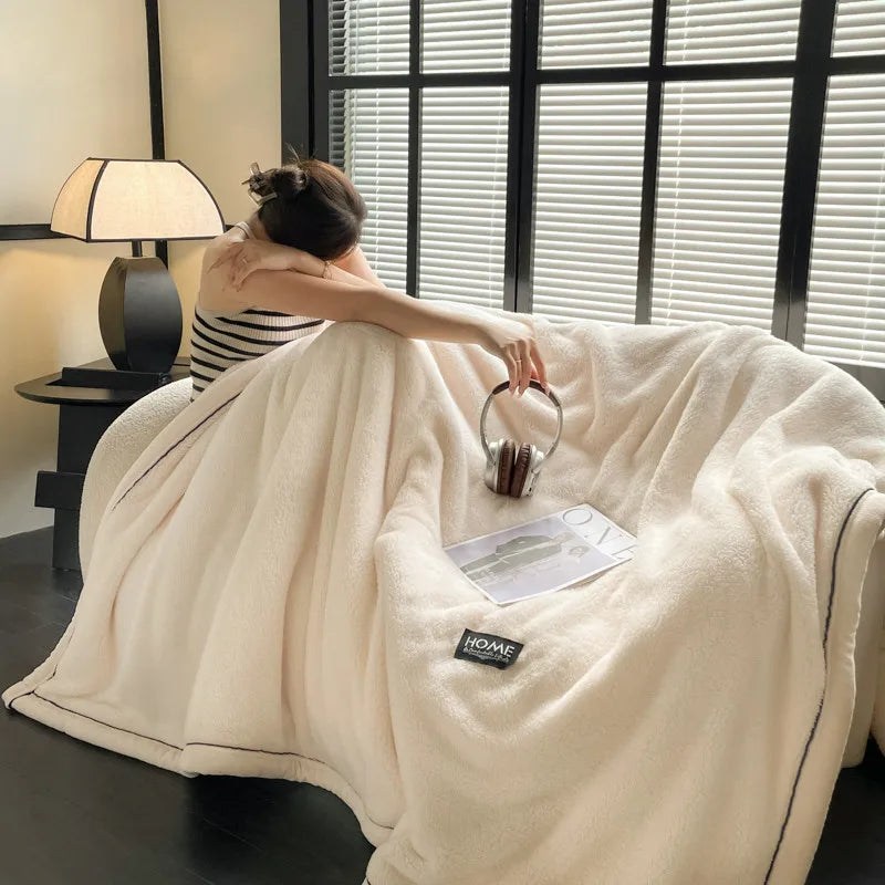New Grade A Half-sided Velvet Autumn Winter Keep Warm Blankets for Bed Soft Fluffy Warmth Sofa Blanket Shawl Napping Blankets