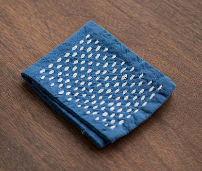 Handmade Cotton Linen Dishcloth Japanese Style Table Napkins Tea Ceremony Plant Staining Serving Tea Towel Accessories