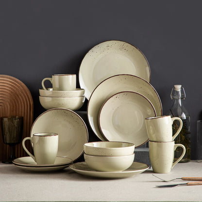 Vancasso Navia-MS 16/32/48 pièces en céramique en céramique Ensemble de vaisselle avec assiette de dîner, assiette de dessert, bol de 800 ml, ensemble de vaisselle à tasse