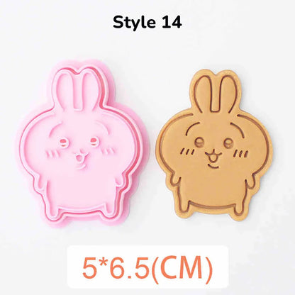 Cartoon Doll Cookie Cutters Pressable Biscuit Mold DIY Kitchen Baking Pastry Bakeware