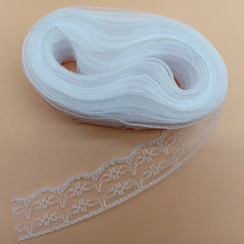 10yards Lace Ribbon Wedding Dress Fabrics for Embellishments for Sewing Handicraft Accessories Needlework Materials Width 2.3cm