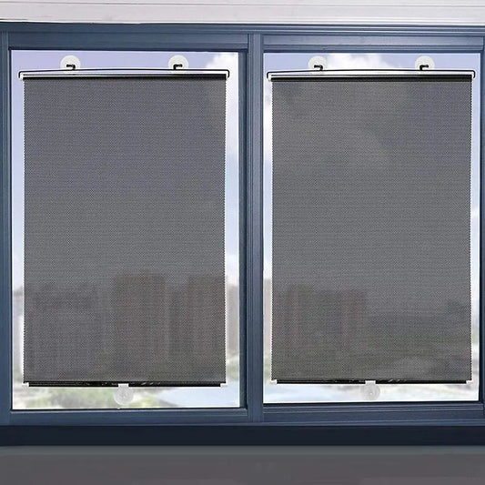 Universal Nail-Free Roller Blinds Sugtion Cup Sunshade Blackout Curtain Car Bedroom Kitchen Office Window Sun-Shading Curtain