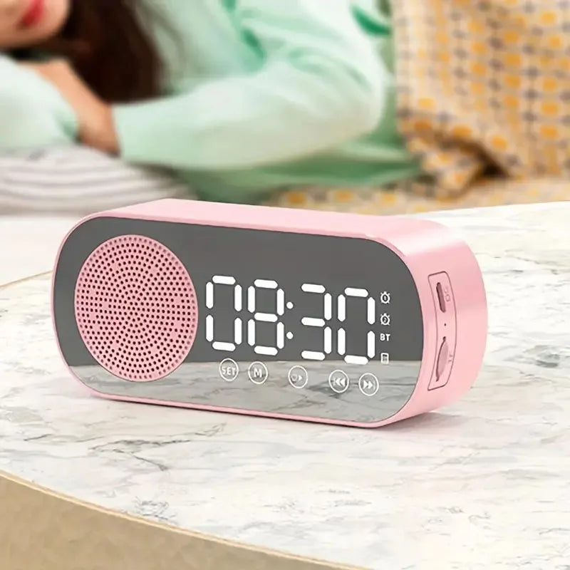 Digital Alarm Clock Wireless Bluetooth Speaker Support TF FM Radio Sound Box Bass Subwoofer Boombox Desktop Music Player