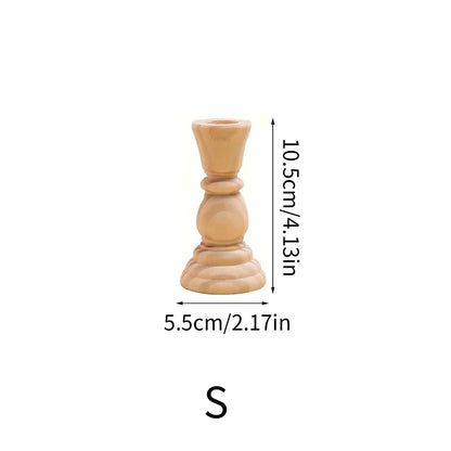 Wooden Candlesticks Unfinished Wood Candle Holder Pillar Taper Candle Stands for Wedding Party Birthday Home Table Decoration