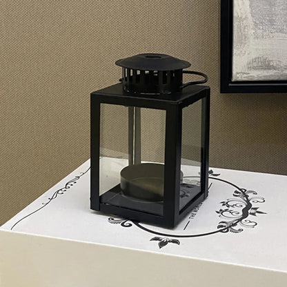 Nordic Metal Candle Holder Lanterns Shaped Iron Art Candlestick Hanging Candle Stand Wedding Party Courtyard Garden Decoration