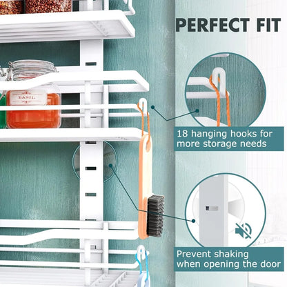 9-Tier Over The Door Organizer with Adjustable Basket，Metal Hanging Pantry Organizers and Storage for Kitchen, Back of Door