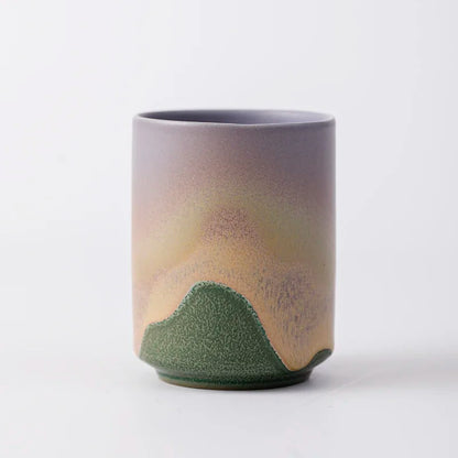 Japanese Kiln Ceramic Cup Handmade Rough Pottery Artisan Tea Cup for Traditional Tea Ceremony, Multi-Purpose (Tea/Coffee/Water)
