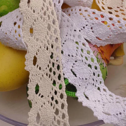 Cotton Lace Ribbon White Beige DIY Handmade Wedding Party Craft Gift Packing Patchwork Crocheted Lace 5meter 10meter 20meter