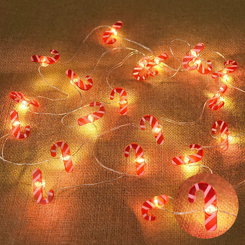 2M 20LED Santa Claus Snowflake LED String Light Decoração de Natal para casa Ornamento de Natal 2024 Navidad Kids Presente Novo Ano Novo