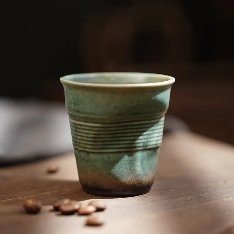 90ml INS Irregular Ceramic Mug Hand-pinch Coffee Cup Mugs Funny Glass Drinking Glasses Kawaii Cup Dessert Plate Mugs Coffee Cup