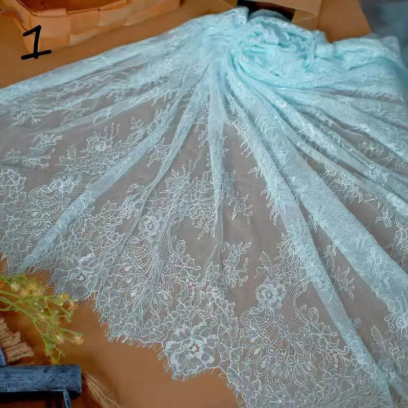 3M long eyelash lace trim traditional wedding lace fabric white red violet Table Cloth DIY Crafts