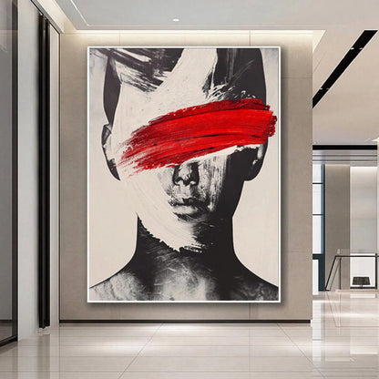 100% Handmade Black White Portrait Oil Paintings Nodic Abstract Figure Canvas Painting Artworks for Living Room Home Wall Decor