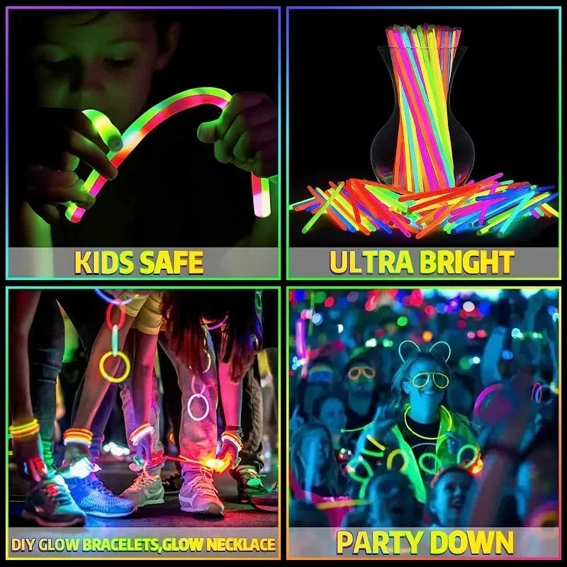 50/5st Fluorescence Sticks Party Multicolor Glowing Stick Bright Light Light Brightable Glow Armband Party Supplies