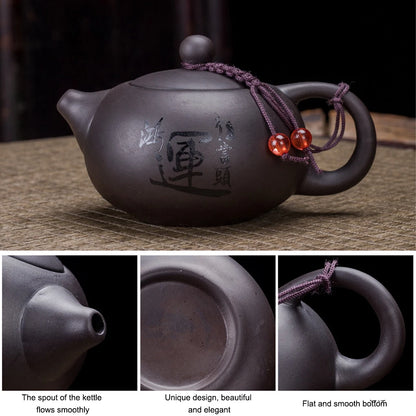 10PCS Purple Clay Kung Fu Tea Set Chinese Tea Set Porcelain Tea Cup Set Teapot Tea Cup Portable Tea Set Storage Bag