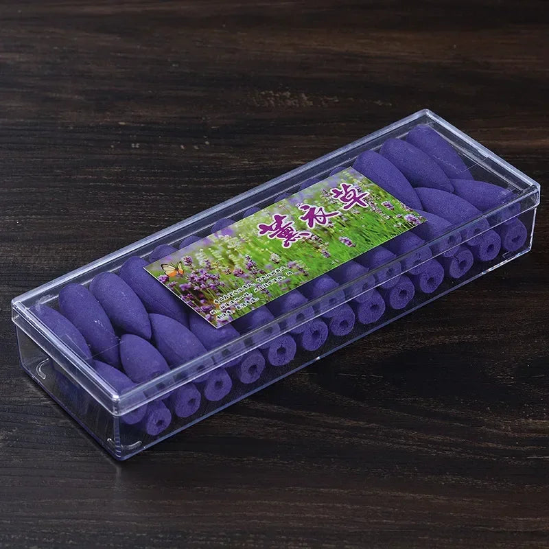 50 Capsules/box of Backflow Incense Cone Aloes Sandalwood DIY Home Office Backflow Smoke Appreciation Meditation Sedation