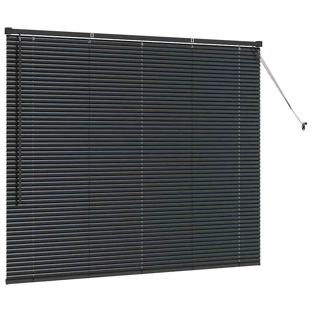 Black Aluminum Window Blinds with Curtains Elegant Home Decor Adjustable Light Control