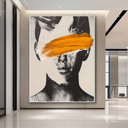 100% Handmade Black White Portrait Oil Paintings Nodic Abstract Figure Canvas Painting Artworks for Living Room Home Wall Decor