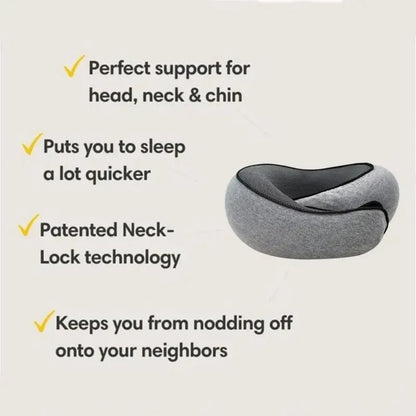 Travel Neck Pillow Memory Foam U-shaped Pillow Snail Style Travel Neck Support Portable Adjustable Soft Noon Break Sleep Pillows