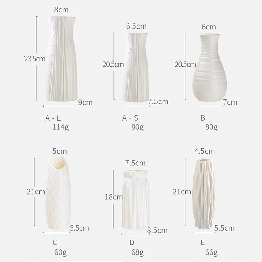 1pc Vase en plastique nordique simple petite bouteille de rangement de pot à fleurs fraîches pour les fleurs salon décorations de maison modernes ornements