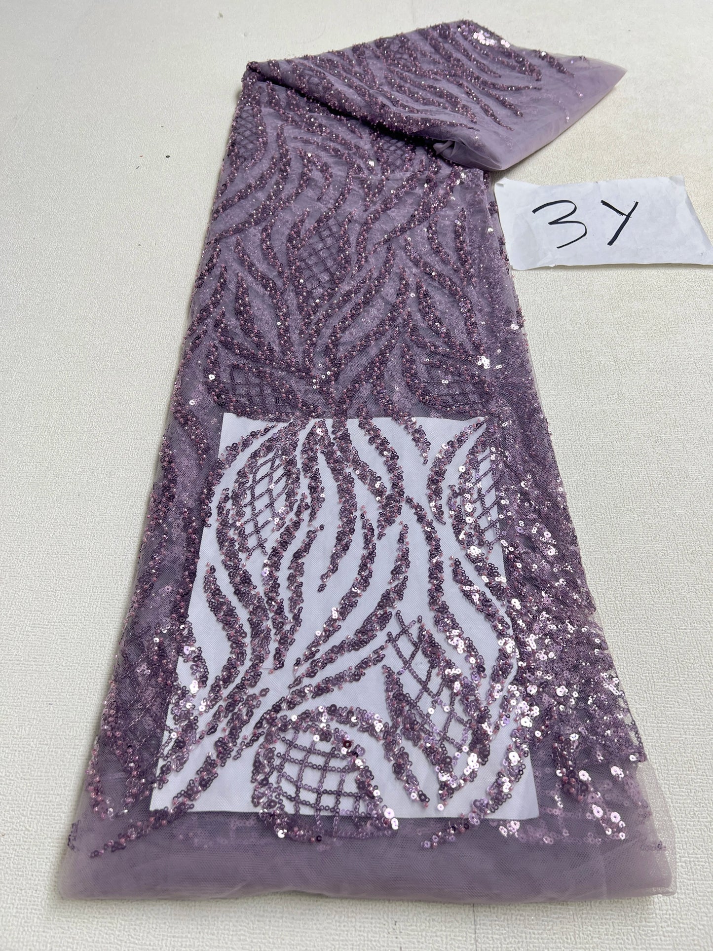African Sequins Beaded Lace Fabrics  3 yards High Quality Sequence Embroidery French Nigerian Lace Fabric For Wedding Sewing