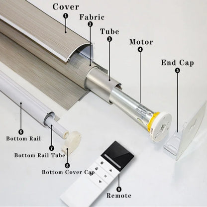 Cordless Motorized Zebra Blinds With Wifi Tuya Motor Remote Control Blackout Black Zebra Blinds