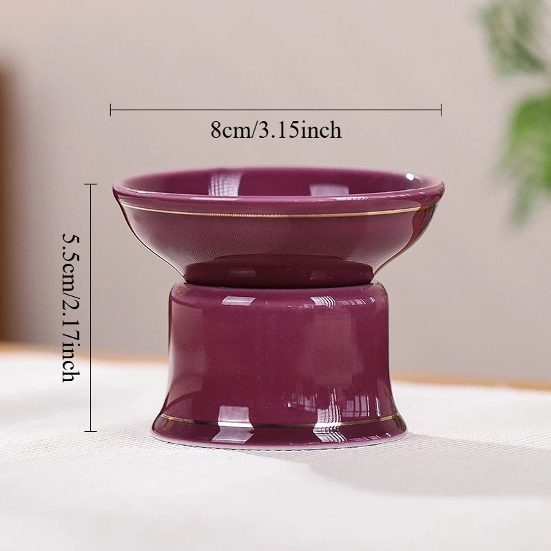 Purple Ceramic Tea Set High End Household Tea Set Office Tea Bowl San Cai Gai Bowl Kung Fu Teaset Accessories Fair Cup