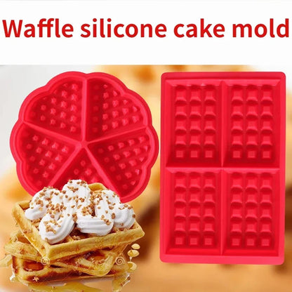 Silicone Waffle Cake Mold Waffle Maker Chocolate Bread Baking Molds Non-Stick Muffin Mould Bakeware Cookie Cooking Kitchen Tool