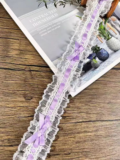 Bow Pleated Lace Handmade Diy Decoration Baby Clothes Skirt Hem Clothing Lace Accessories Curtains Home Decoration Accessories