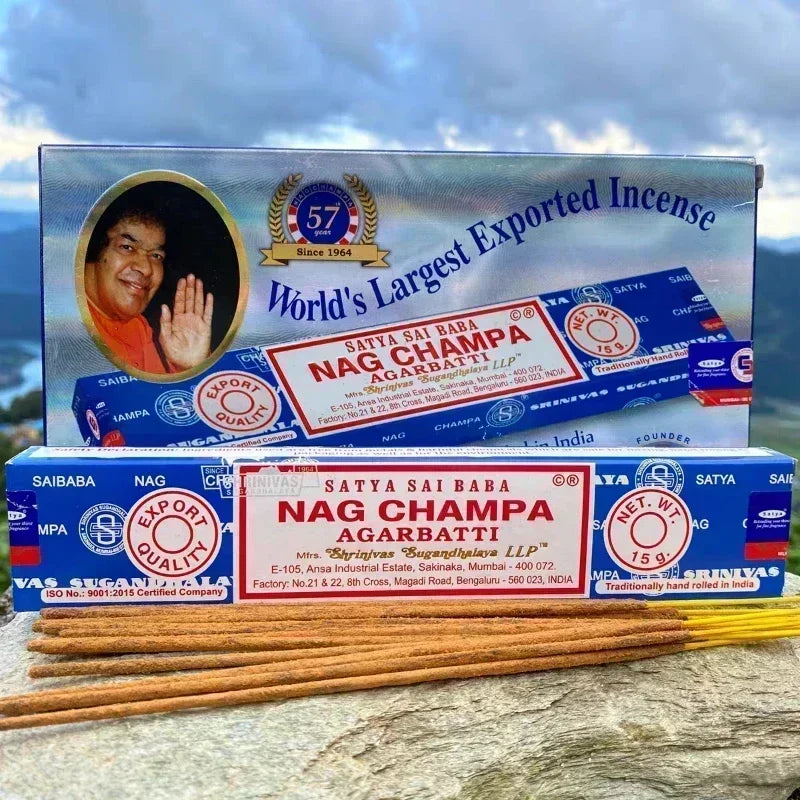 5box Nag Champa Indian Incense Collection Satya Håndlagde pinner med seks smaker forfriskende medisinske aromaer for hjemmemeditasjon