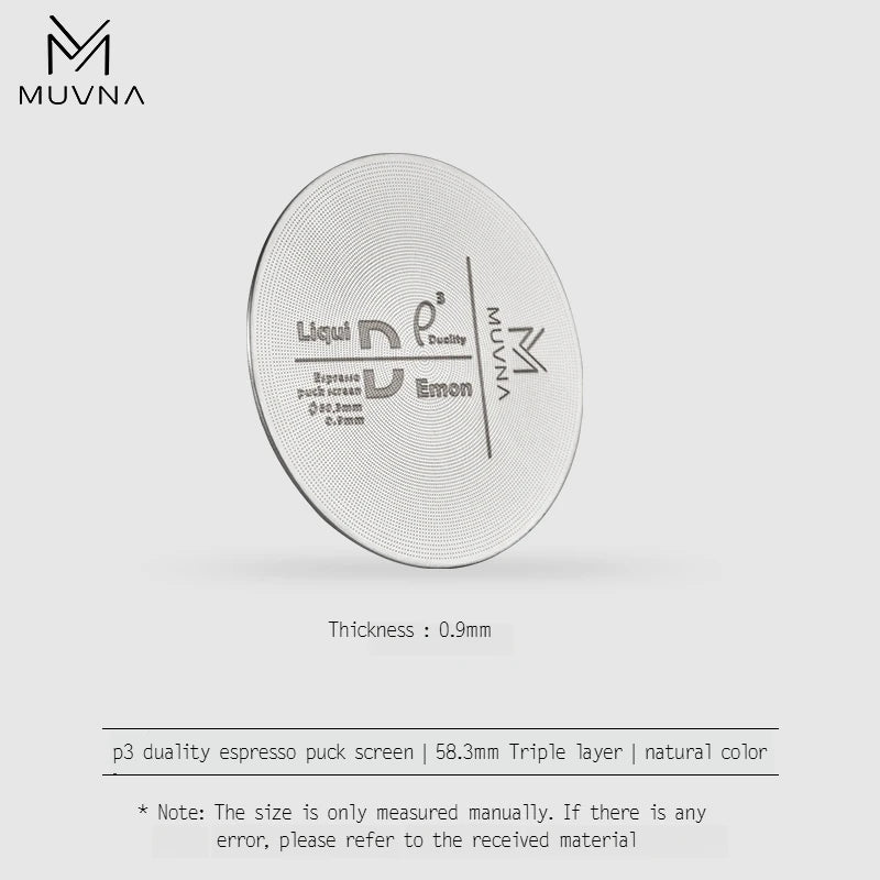 MUVNA Ultra-thin Espresso Puck Screen, Multilayer Metal Coffee Filters with Stainless Steels for 51/54/58mm Portafilter Basket