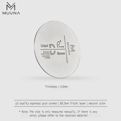 MUVNA Ultra-thin Espresso Puck Screen, Multilayer Metal Coffee Filters with Stainless Steels for 51/54/58mm Portafilter Basket
