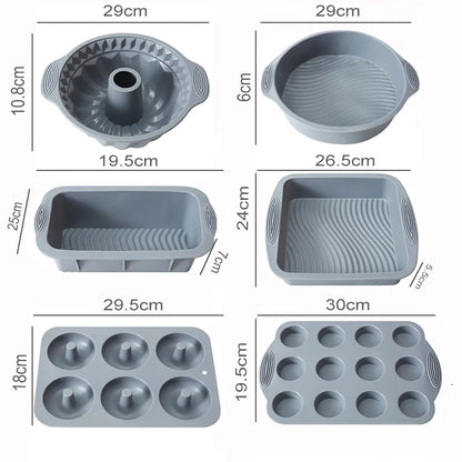 FAIS DU Gray Silicone Mould Set For Pastry Cake Mould Bakeware Dessert Tools Muffin Rectangular Bread Cupcake Baking Accessories