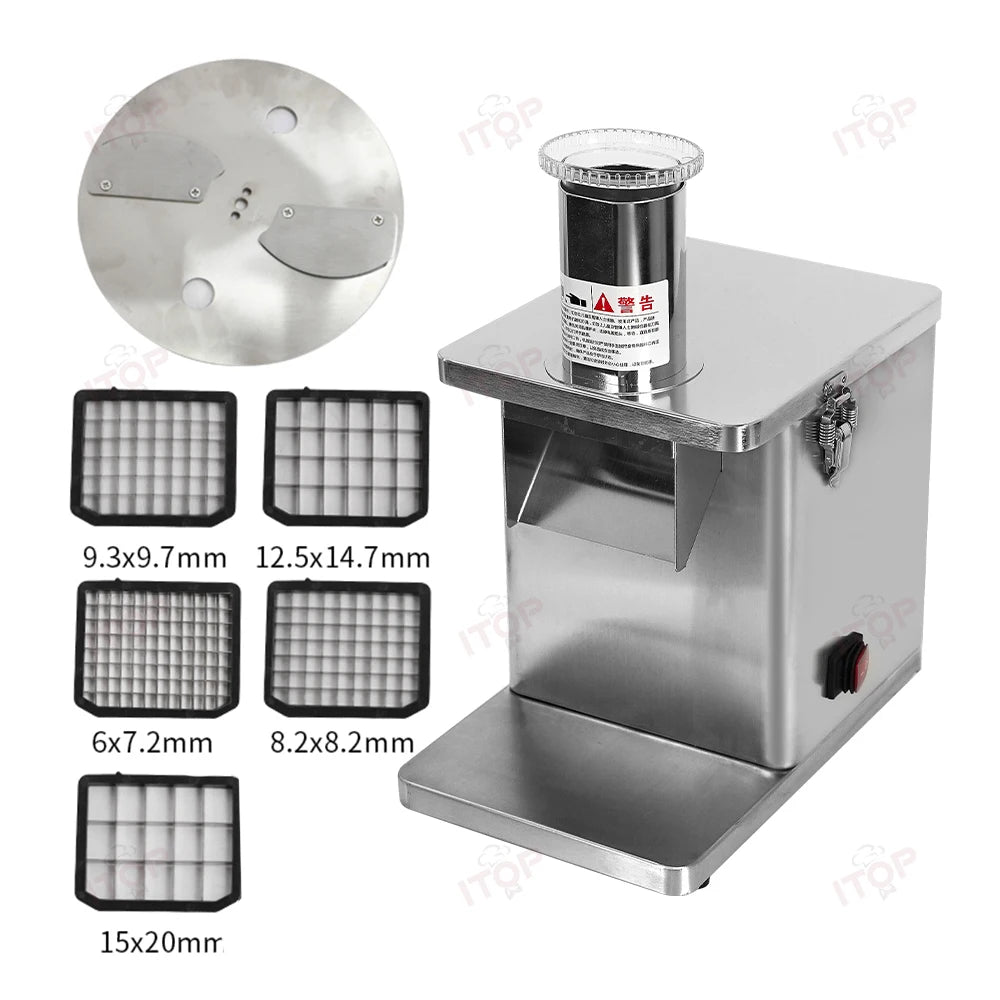 ITOP EVEC-cortadora eléctrica de cubos de verduras, rebanador de frutas, tira de corte, dados, procesador de alimentos con 5 cuchillas