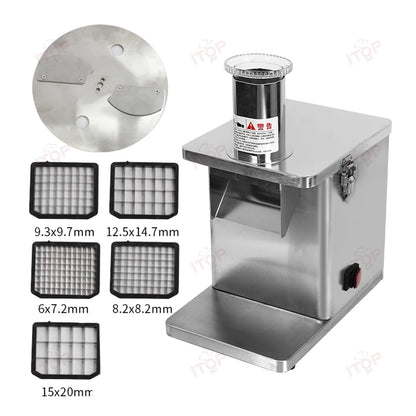 ITOP EVEC-cortadora eléctrica de cubos de verduras, rebanador de frutas, tira de corte, dados, procesador de alimentos con 5 cuchillas