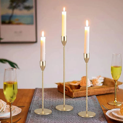 3Pc/Set European style Metal Candle Holders Fashion Simple Wedding Table Decoration Party Living Room Candlestick Christmas Tabl