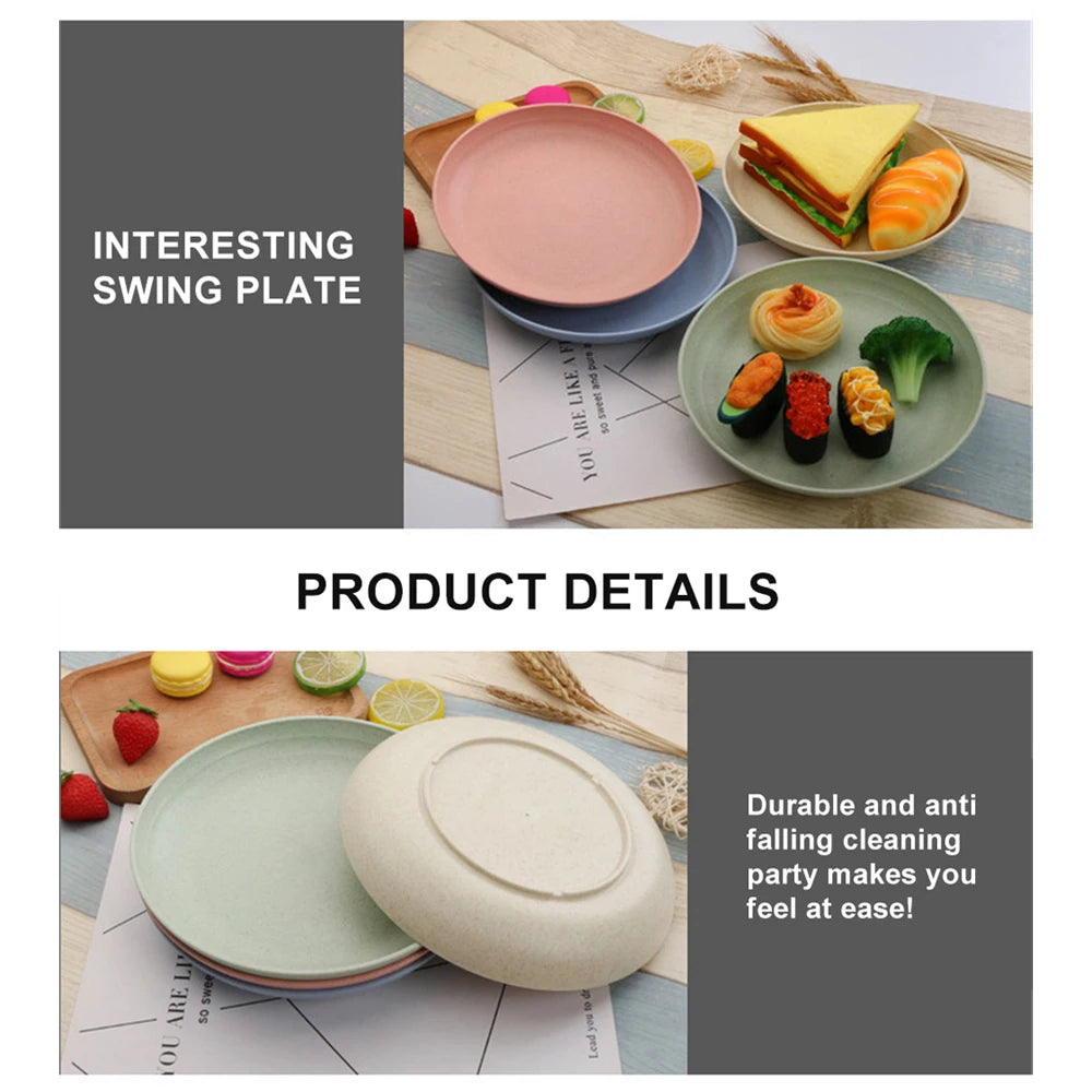 Lightweight Wheat Straw Plates Dishwasher & Microwave Safe Dessert Plate Dishes Wheat Straw Dinner Plates Pizza Plate