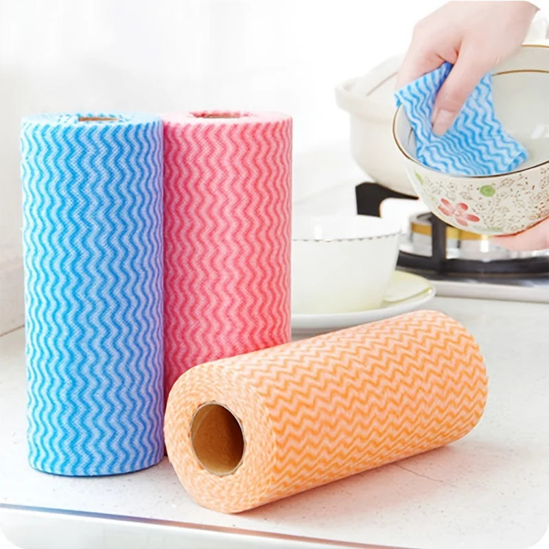1/3 roll Versatile Non-woven Cleaning Cloths Pack - Super Absorbent Polyester Blend Towels for Kitchen, Living Room, Outdoor Use