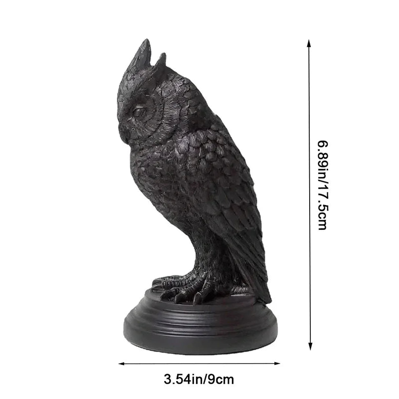 Gothic Crow Candle Holder Retro Black Owl Candlestick Resin Sculpture Craft Halloween Statue Fun Atmosphere Home Decoration