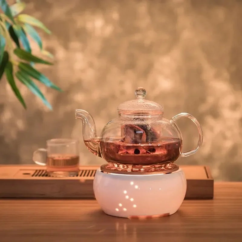 Ceramic Candle Heater Tea Pot Heating Base Tea Maker Filter Teapot Kettle Boiled Flower Tea Heated Warmer Wine
