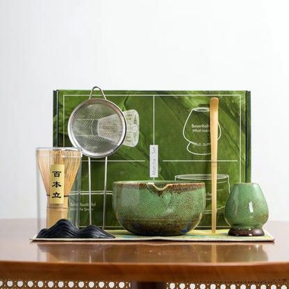 Bamboo Ceramic Japanese Matcha Tea Set Reusable Chasen Stirring Tea Sticks Matcha Spoon Matcha Whisk Set