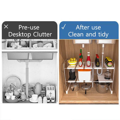 Vielseitig und platzsparende Küchenspüle Lagerregal-einziehbares Regal für raumhohe Schrank, Topfregal enthalten