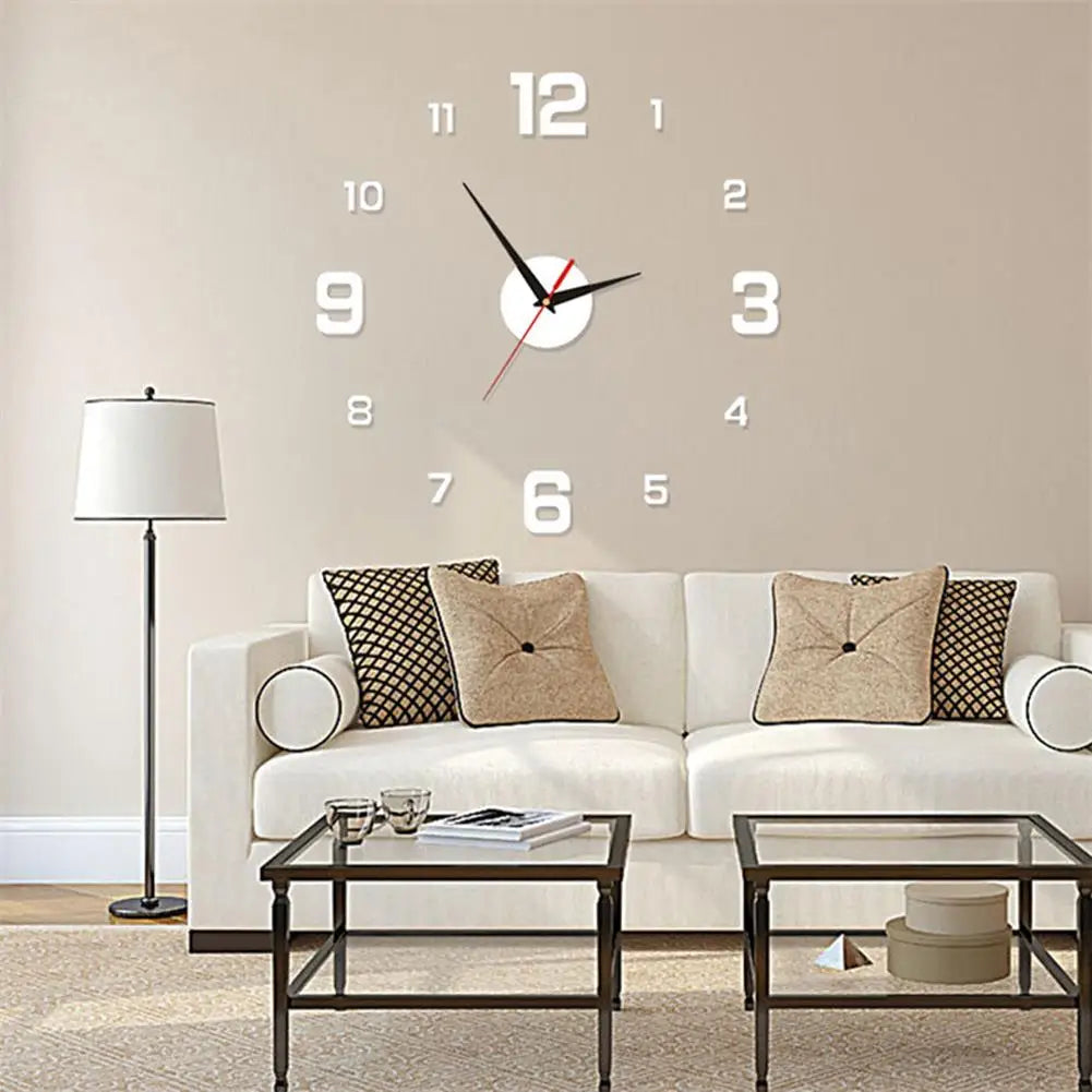 Luminous Wall Clock Quartz Clocks Acrylic Modern Mirror Stickers 3D Horloge 40CM Mute Wall Clock Home Decor