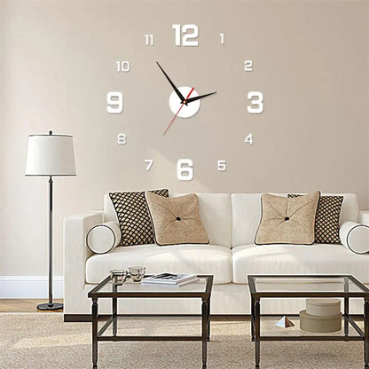 Luminous Wall Clock Quartz Clocks Acrylic Modern Mirror Stickers 3D Horloge 40CM Mute Wall Clock Home Decor