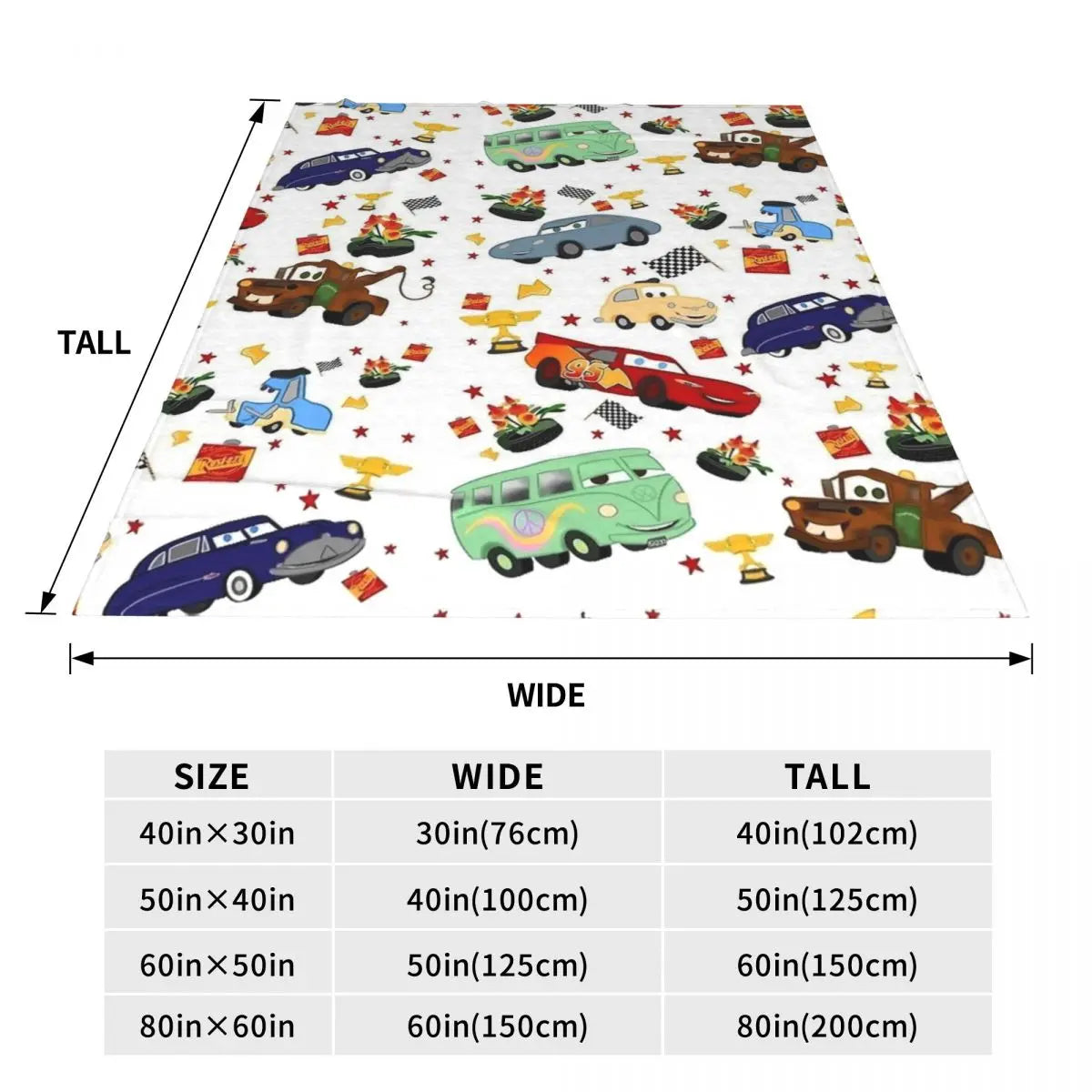 Life Is A Highway Lightning McQueen Blanket Velvet Print Cars Breathable Super Warm Throw Blanket for Bed Couch Plush Thin Quilt