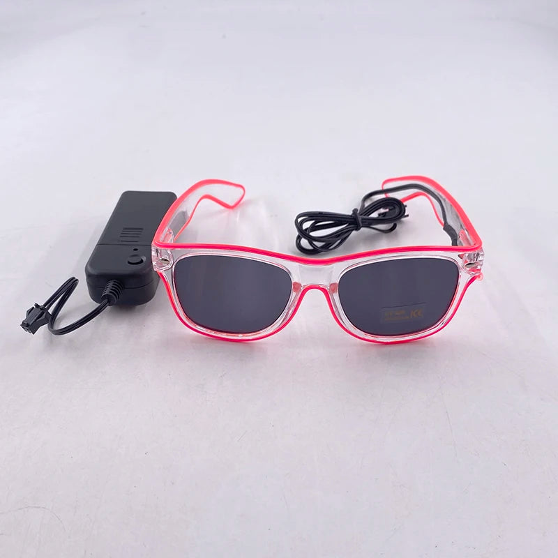 1pc luminosos gafas led gafas de sol con gafas de neón alambre de alambre brilla en la fiesta oscura favores de fiesta de neón para niños adultos