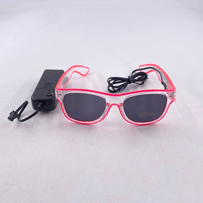 1pc luminosos gafas led gafas de sol con gafas de neón alambre de alambre brilla en la fiesta oscura favores de fiesta de neón para niños adultos