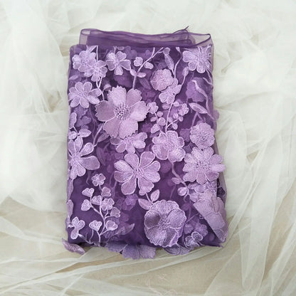 16 Colors multicolor handmade 3D flower lace fabric colorful evening dress lace fabric fashion dress lace 130cm width fabric